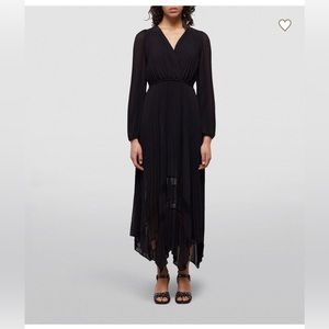 The Kooples Long Black Pleated Dress